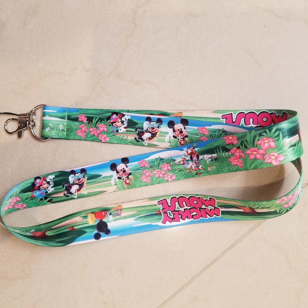 Minnie and Mickey mouse lanyard